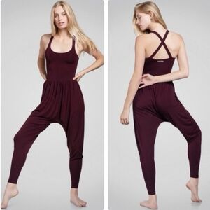 Imbodhi Bohdi Jumper Jumpsuit Burgundy Size Medium Minimalist Yoga Loungewear